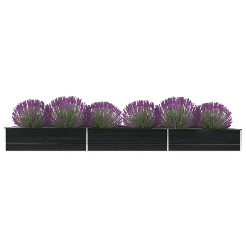 vidaXL Arriate de acero galvanizado gris antracita dimensiones 240 x 80 x 77 cm,  240 x 80 x 45 cm,  160 x 40 x 77 cm y mas