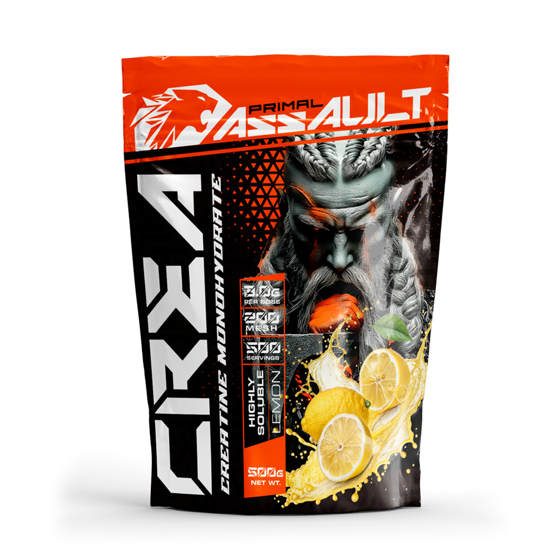 ASSAULT | Creatina en Polvo 500g Sabor LIMON/NEUTRO/PIRULETA | 100% Monohidrato de Creatina Micronizada | No Incluye Dosificador | Sin Añadidos y Libre de Contaminantes | No-GMO, Vegano, Sin Gluten