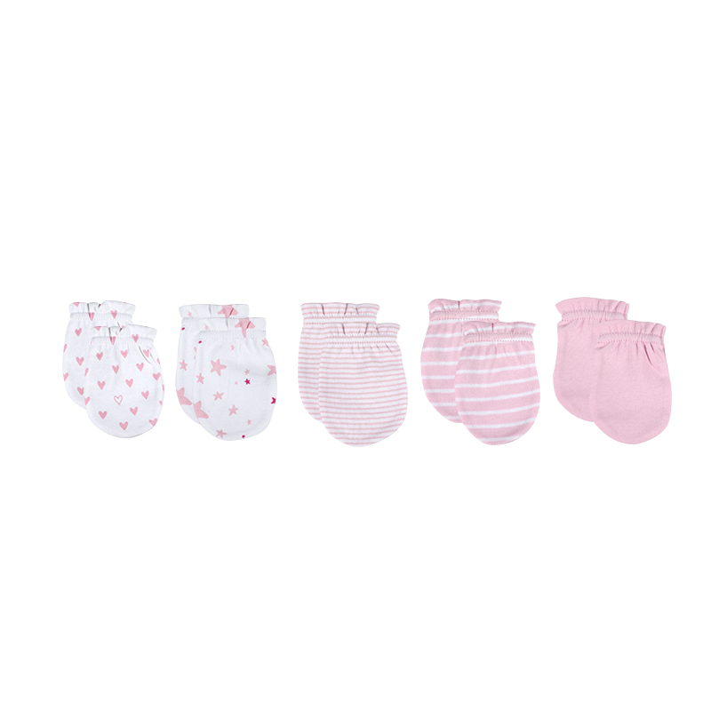 TK Guantes De Algodón 100% Para Bebés Recién Nacidos 5 Piezas Accesorios Para Bebés 0-6M Manoplas Transpirables Y Lindas