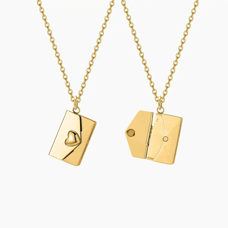 18k de oro sin deslustre pareja libro colgante collar colgante personalizado DIY amor abrir y cerrar colgante estilo libro