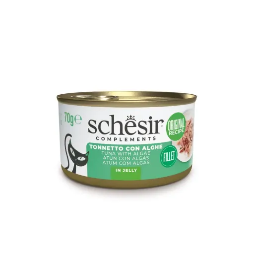 Schesir Comida Húmeda de Atún con Algas en Gelatina para Gatos - 70 GR