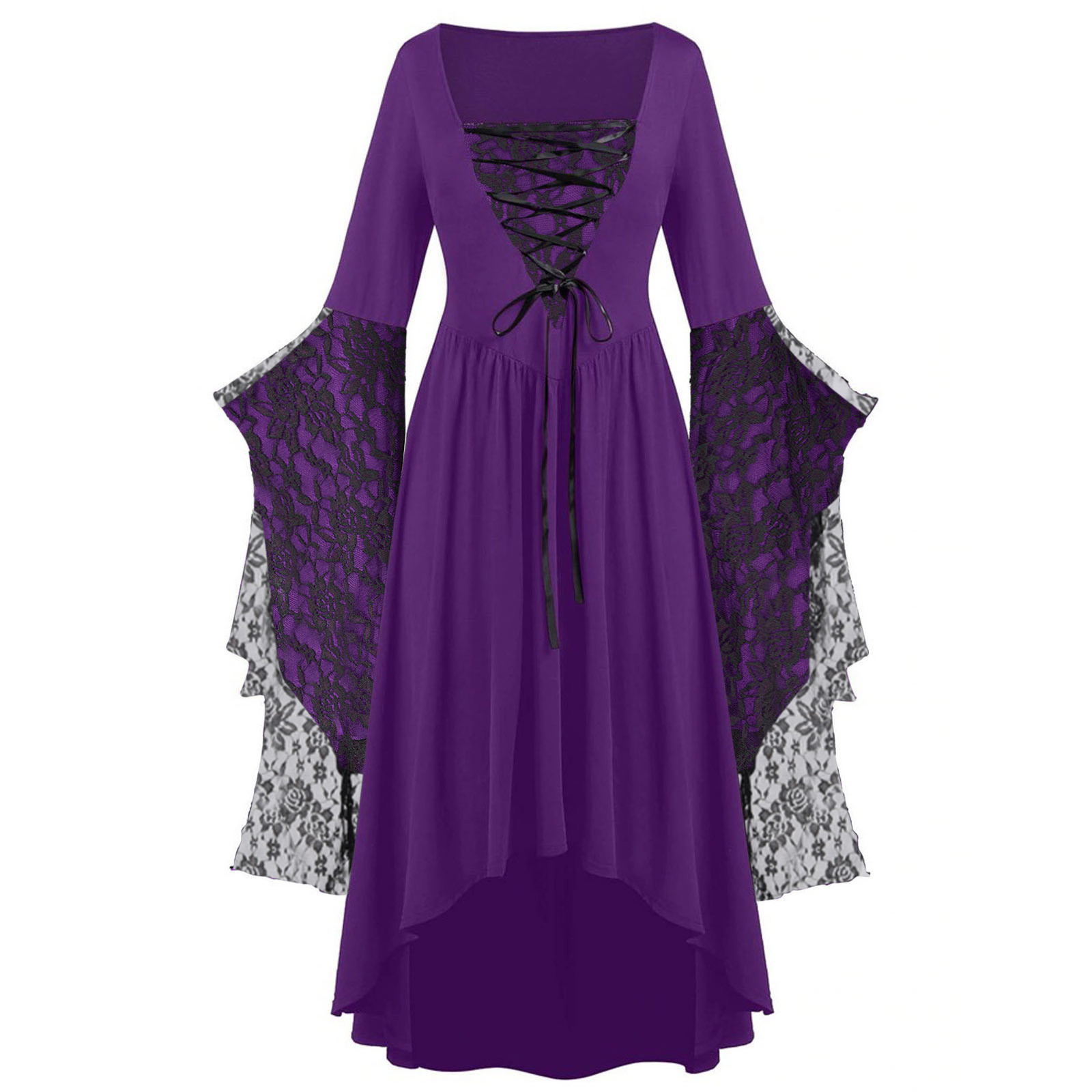 Vestido de encaje, vestido de bruja, disfraz de bruja de Halloween