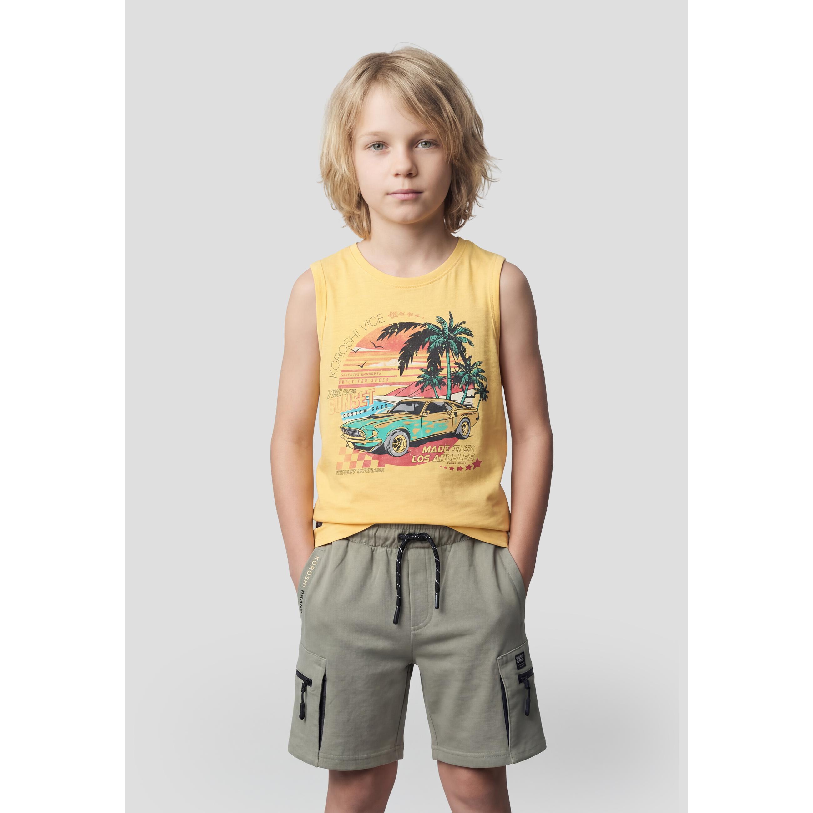 Koroshi Camiseta Niño Sin Mangas Estampada – Koroshi Amarillo