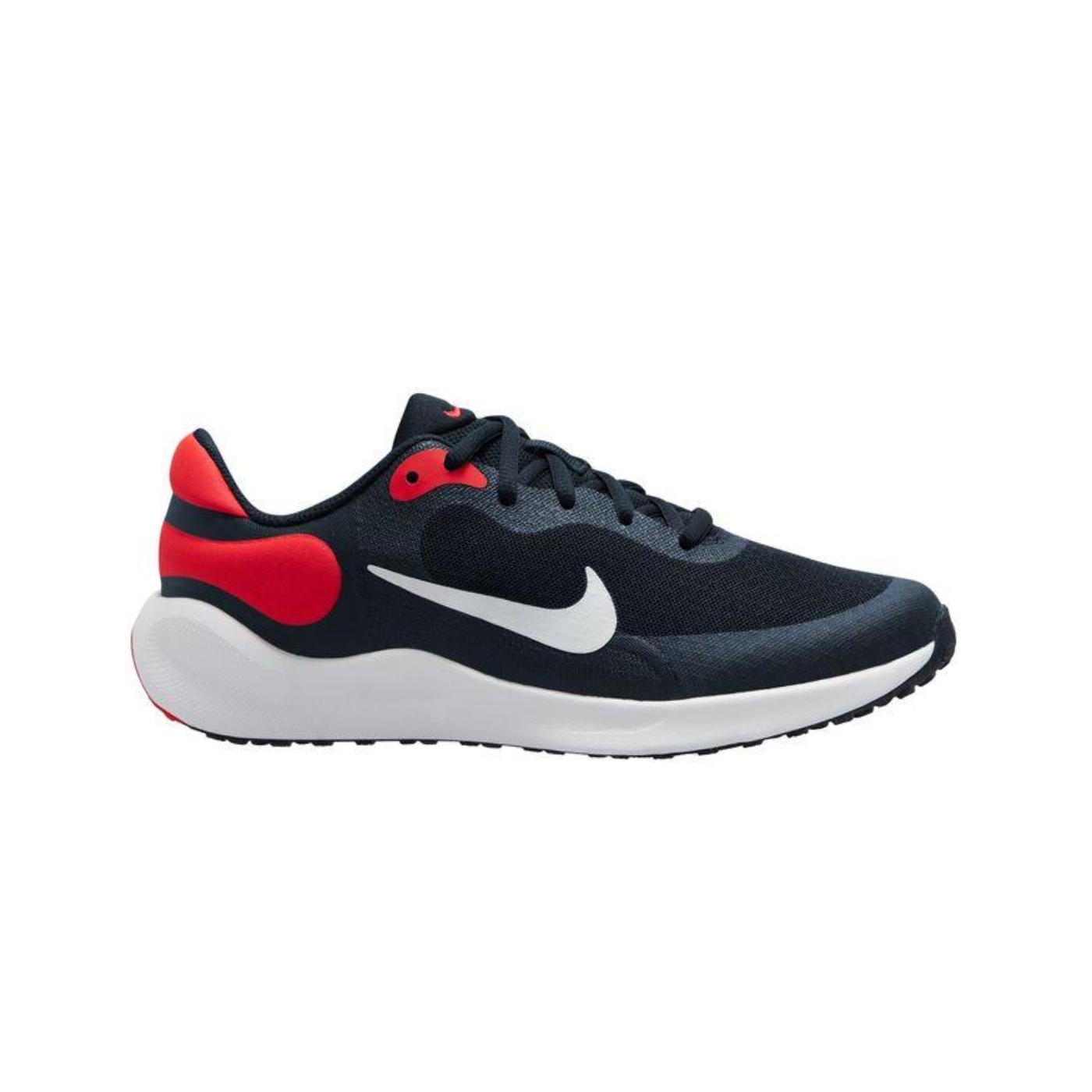 Zapatillas nike revolution 7 gs marino rojo de niño.