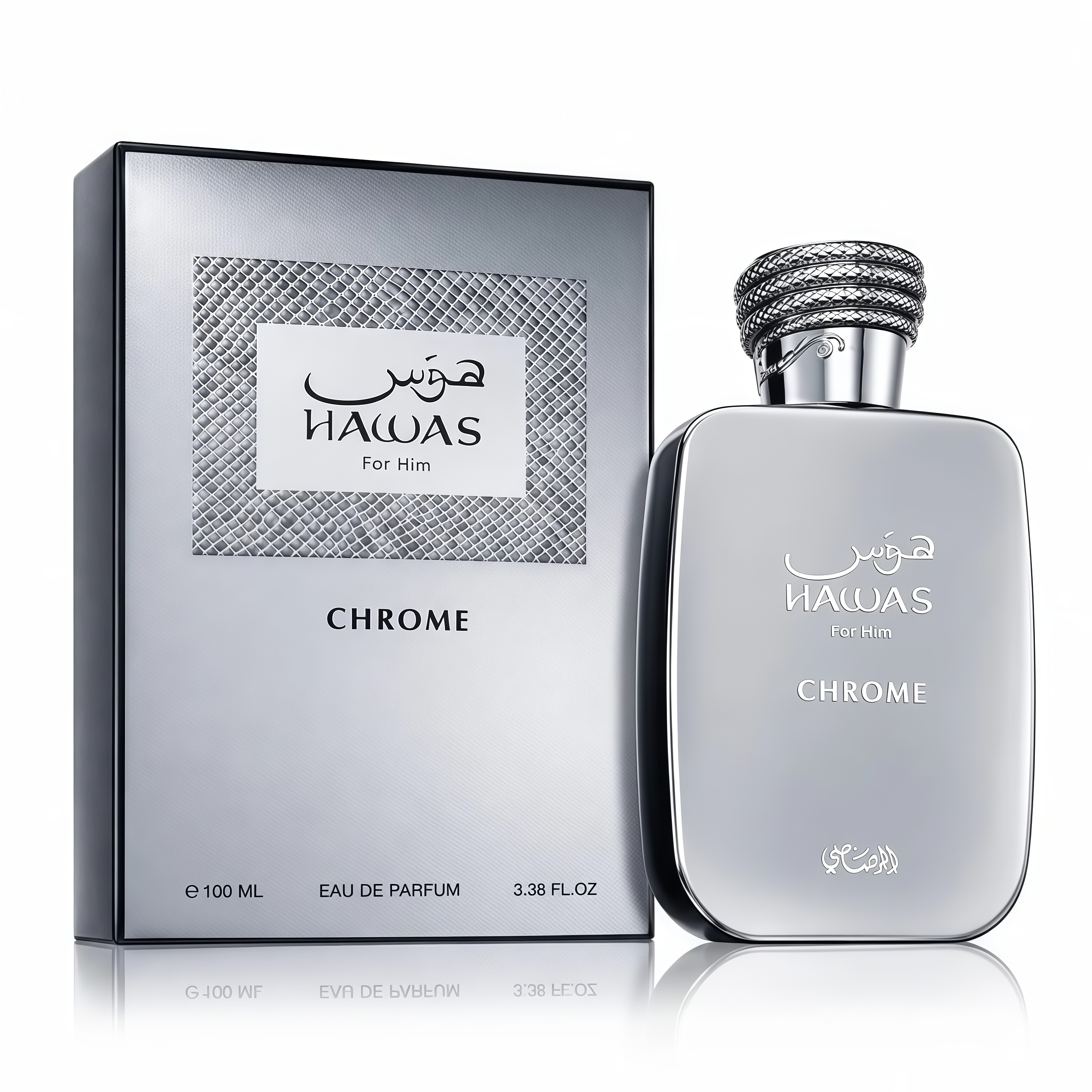 Hawas Chrome EDP 100ml para Hombre Fragancia Revitalizante con Notas Cítricas y Maderadas Duración Impresionante