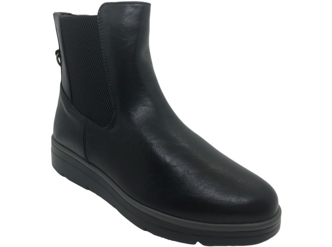 Botín Plano Chelsea Mujer Negro Mysoft Comodidad y Elegancia: Suela Ligera Amortiguada, Paneles Elásticos Flexibles