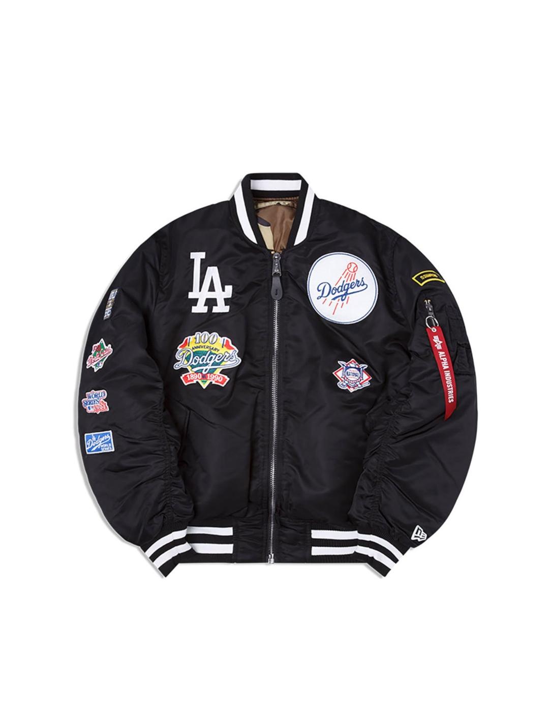 Chaqueta New Era Alpha Industries Dodgers Negra Reversible - Estilo Urbano