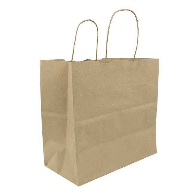 MONOUSO | Bolsa Papel Kraft con Asas 115g/m² 28+11x32cm (25 Uds)