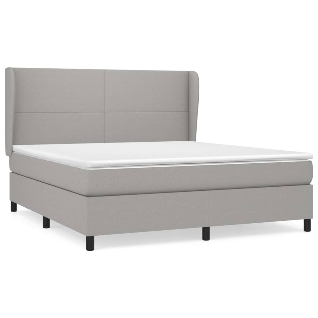 vidaXL Cama box spring con colchón tela 180x200 cm Multicolor