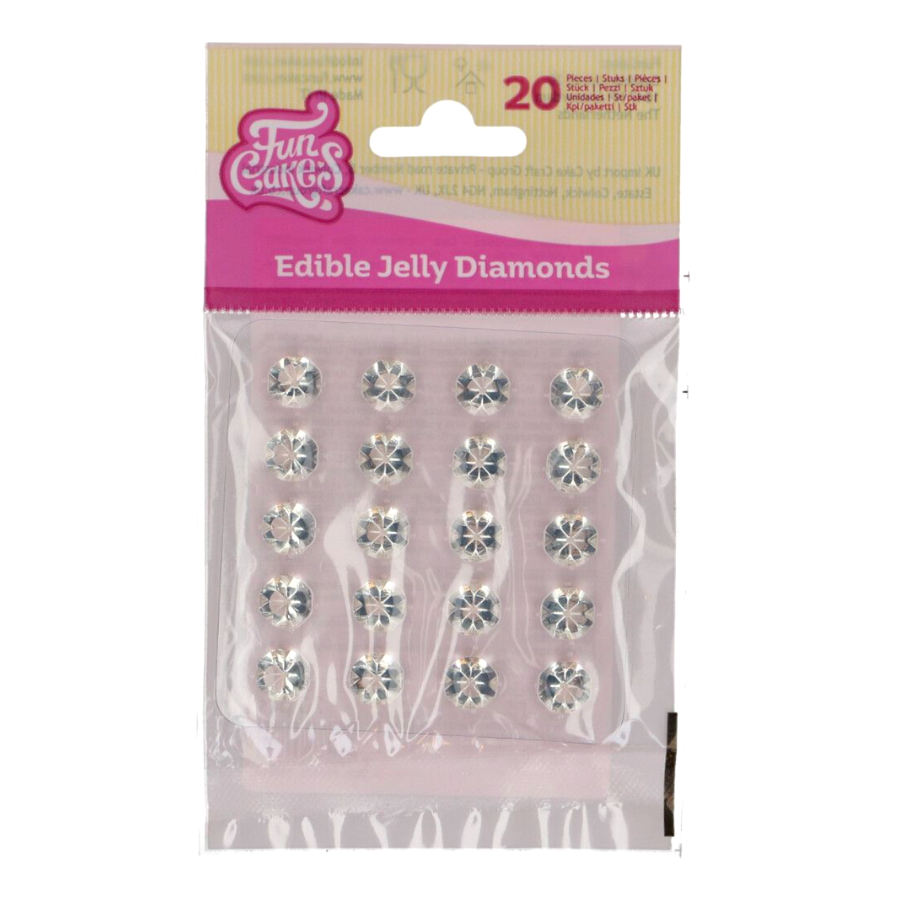 Diamantes Comestibles Gelatina Funcakes - Decoración Tartas Cupcakes