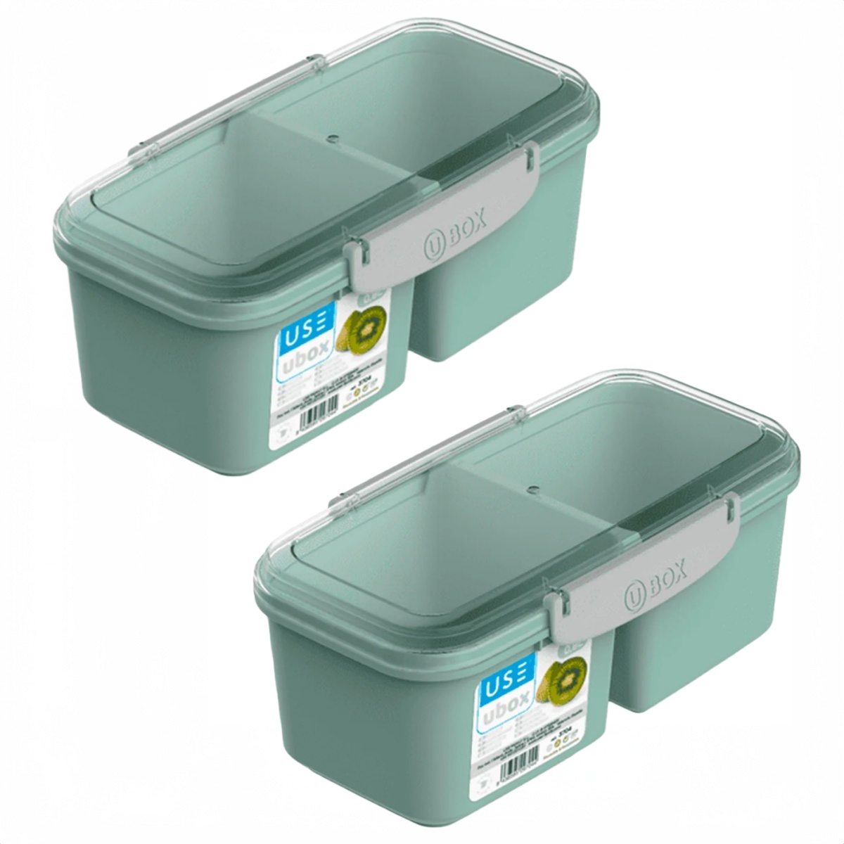 ZYLX SHOPPING – Set 2 Cajas Herméticas UBOX | 8 Tamaños | 5 Colores | Cierre Clip y Tapa Hermética
