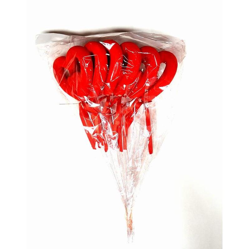 Gerimport Pack 6 Corazones con Palo 37 Cm - Decoración Romántica para Eventos