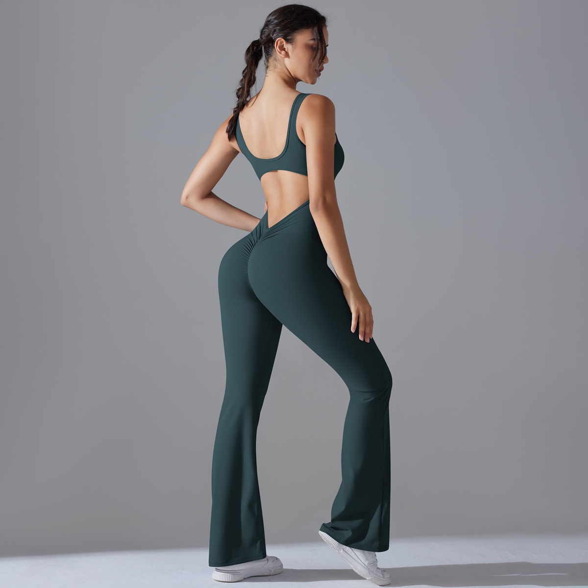 TK 2025 Nueva Belleza ealda de una Pieza melalgodón Elevación Deporte entrenamiento ropa Pantones acampanados mono de Yoga