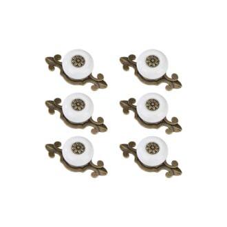CA Tiradores de puerta redondos Sollbry, estilo vintage, con tornillos para armarios, escritorios, mesitas de noche, estanterías, muebles, 6 piezas, color blanco