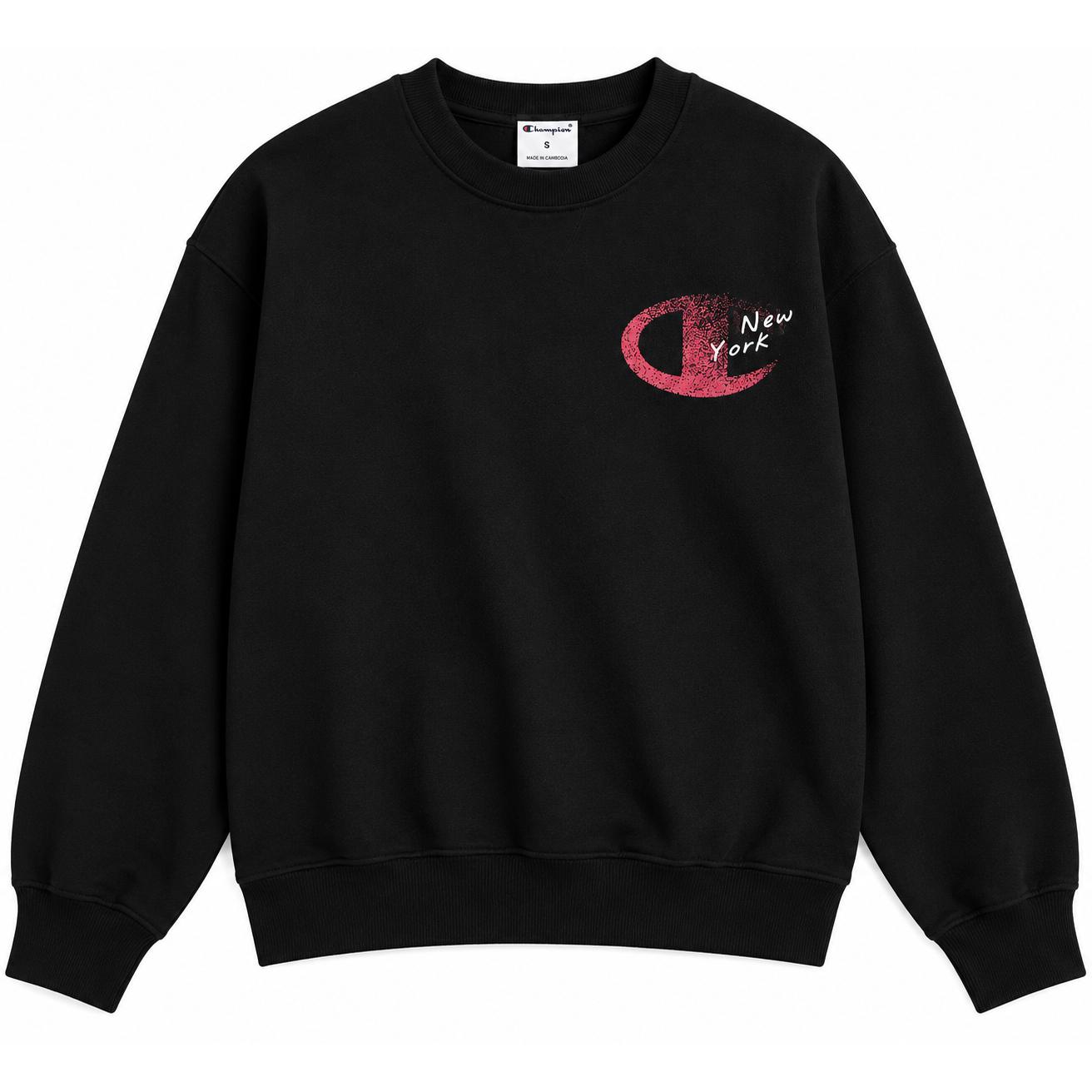Sudadera para Mujer Champion New York Negra – Comodidad y Estilo Deportivo