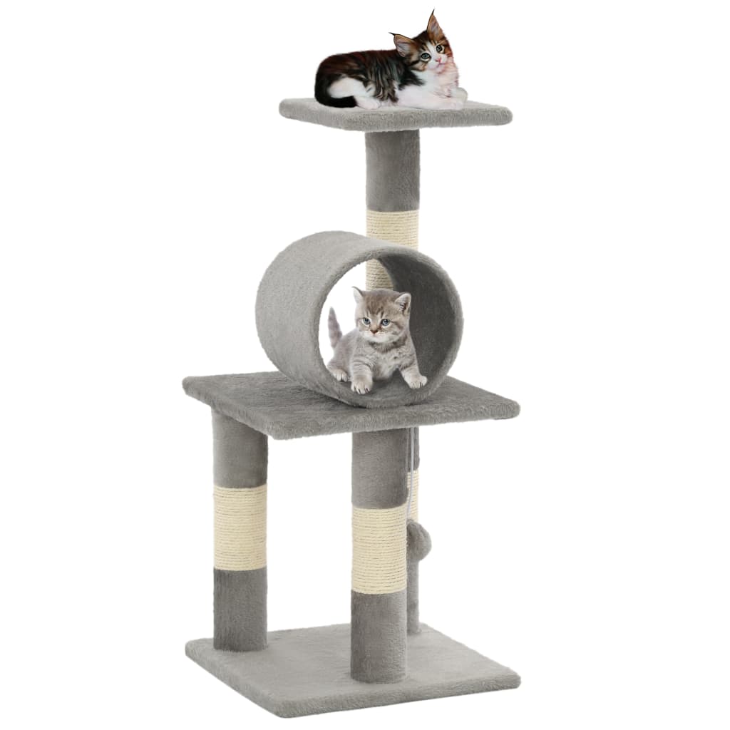 vidaXL Rascador para gatos con poste de sisal 65 cm gris