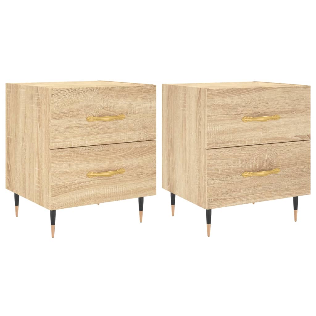 vidaXL Mesita noche 2 uds madera ingeniería roble Sonoma 40x35x47,5 cm