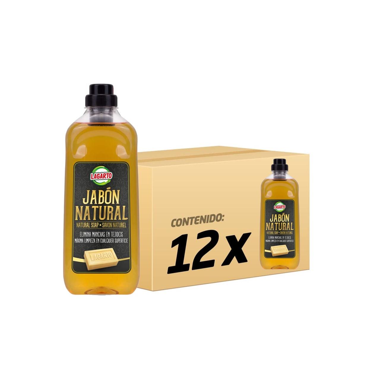Lagarto Jabon Natural Liquido, Caja de 12 botellas. 100% vegetal