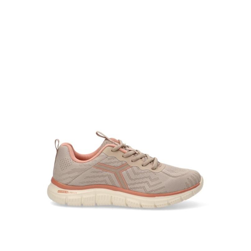 Zapatillas Running Etika - Mujer - Suela Plana - Modelo 50218 - Color Beige
