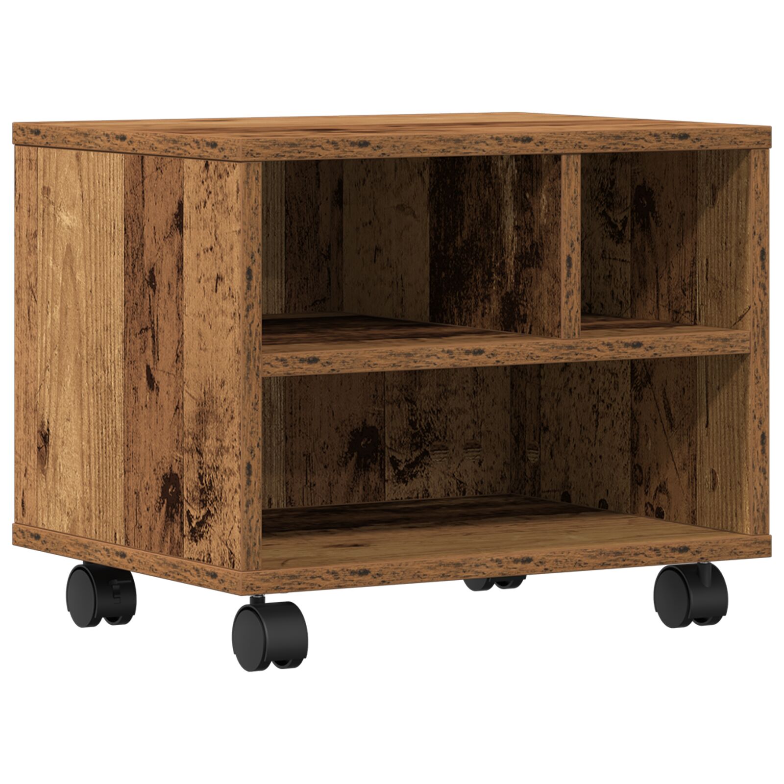 vidaXL Soporte para Impresora con Ruedas Madera Antigua 41x32x33,5 cm