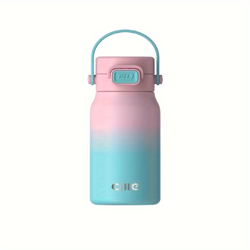 OmHome Botella de Agua Deportiva Aislada de Acero Inoxidable 1pc Taza Térmica de Viaje para Bebidas Calientes y Frías 450ml Soft & Elegant Pink