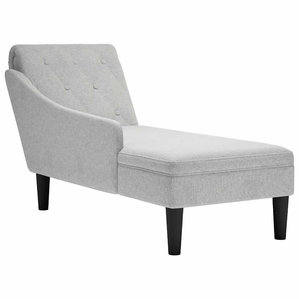 vidaXL Tumbona con almohada y reposabrazo derecho tela gris nube