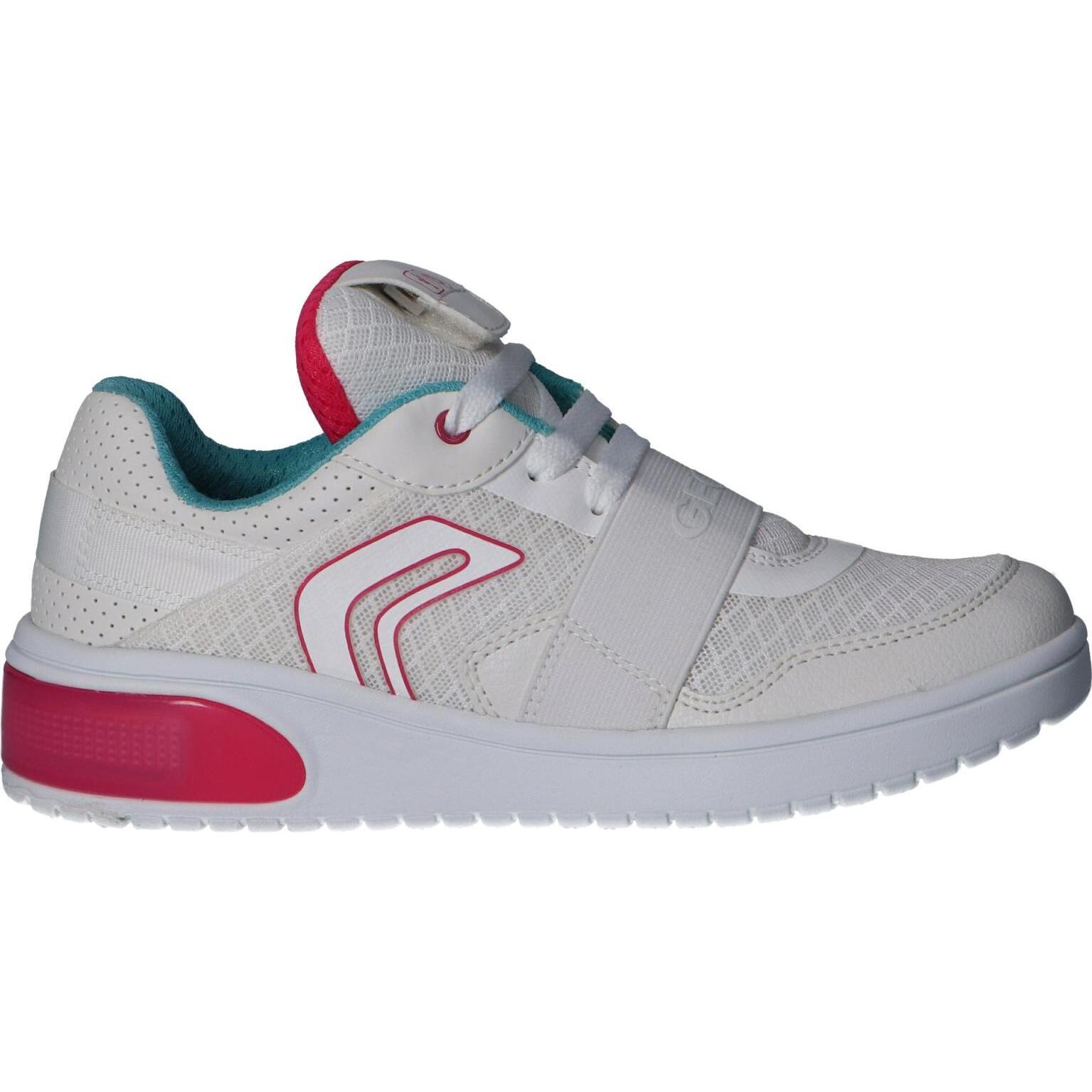 GEOX J928DA 014BU J XLED C0563 WHITE Girls Sneakers-FUCHSIA