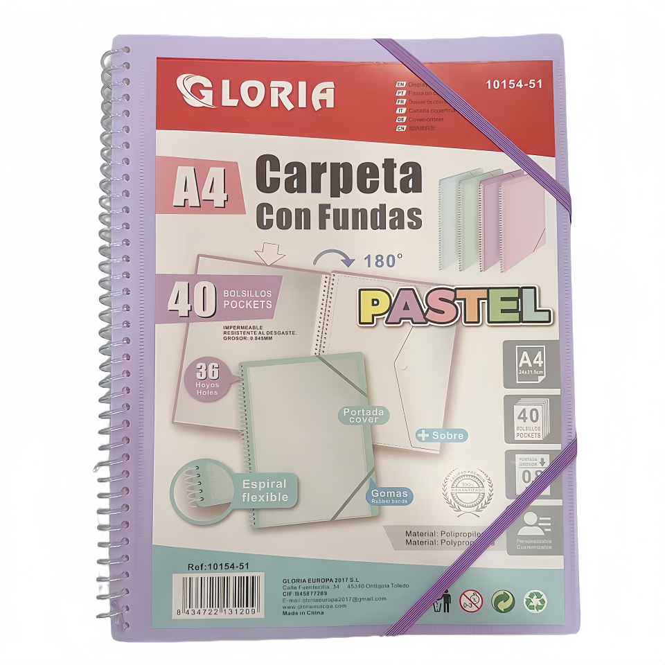 Carpeta clasificadora Carpeta de fundas de 20,30,40 y 60 Fundas con portada personalizable