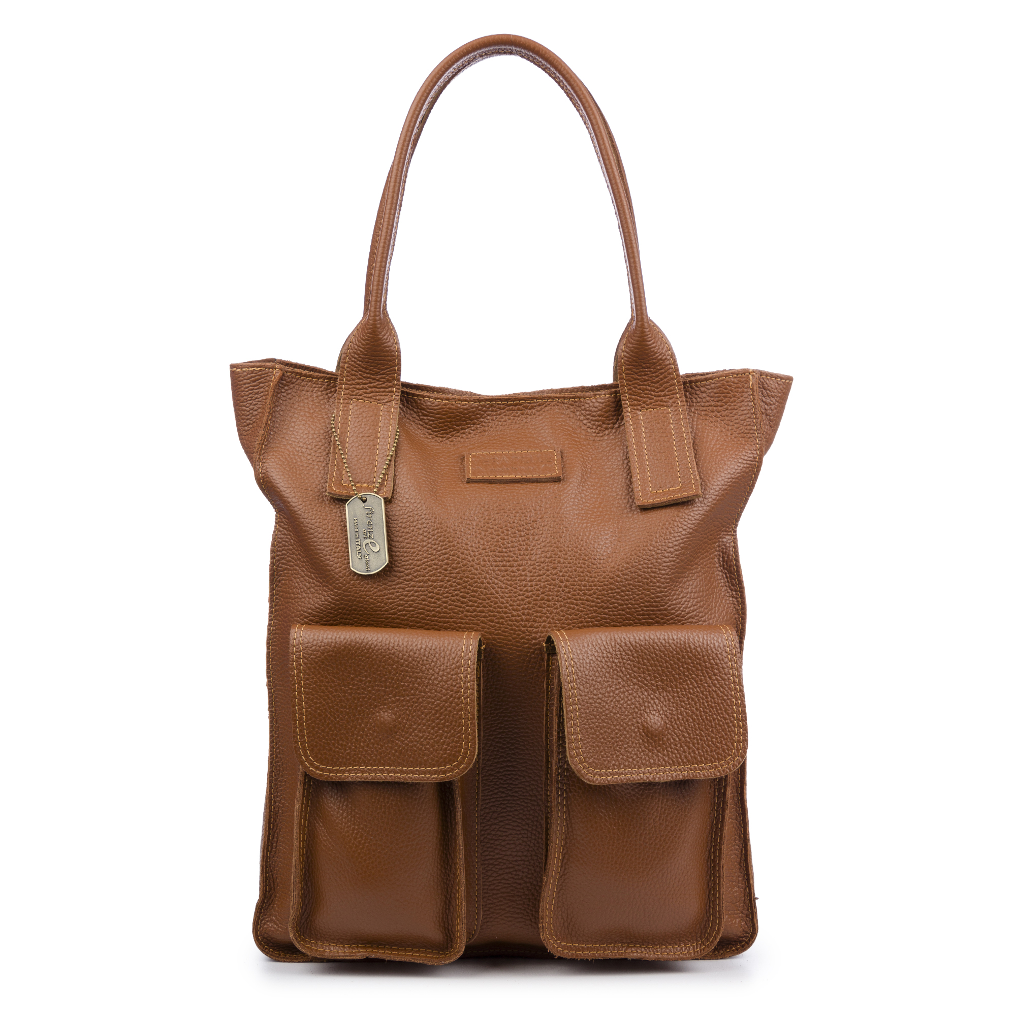 FIRENZE ARTEGIANI Bellona Bolso Tote Mujer. Piel auténtica Dollaro Fabricado en Italia 33x11x40 Cm.