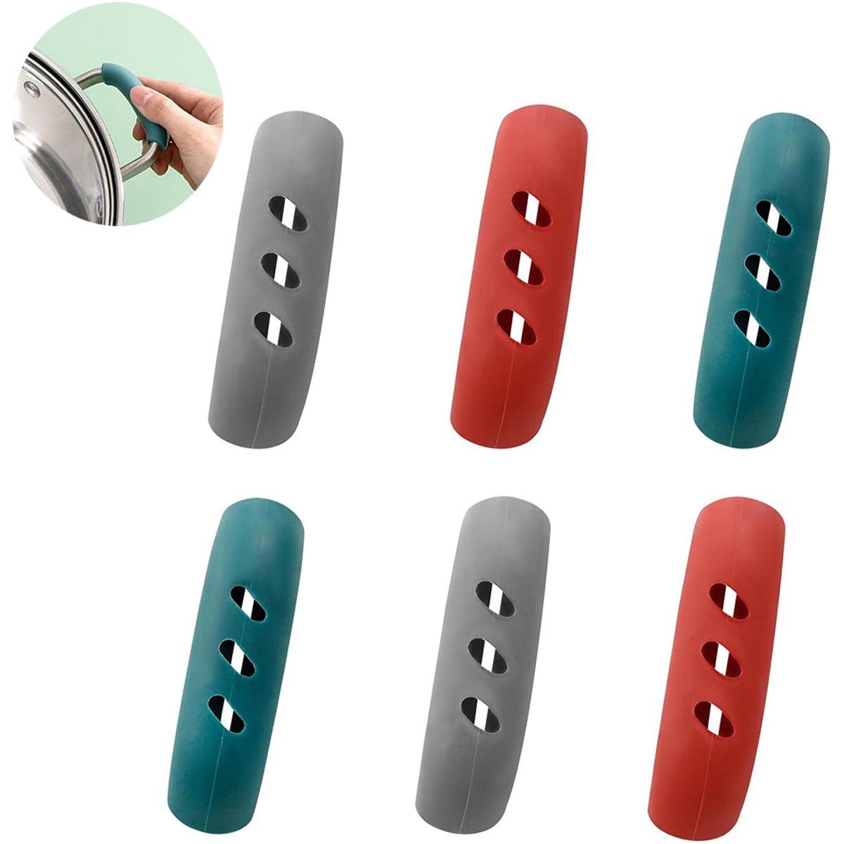 Paquete de 6 protectores de silicona para asas de ollas y sartenes - protectores de asas para tapas - protectores de asas con aislamiento térmico - para ollas y sartenes