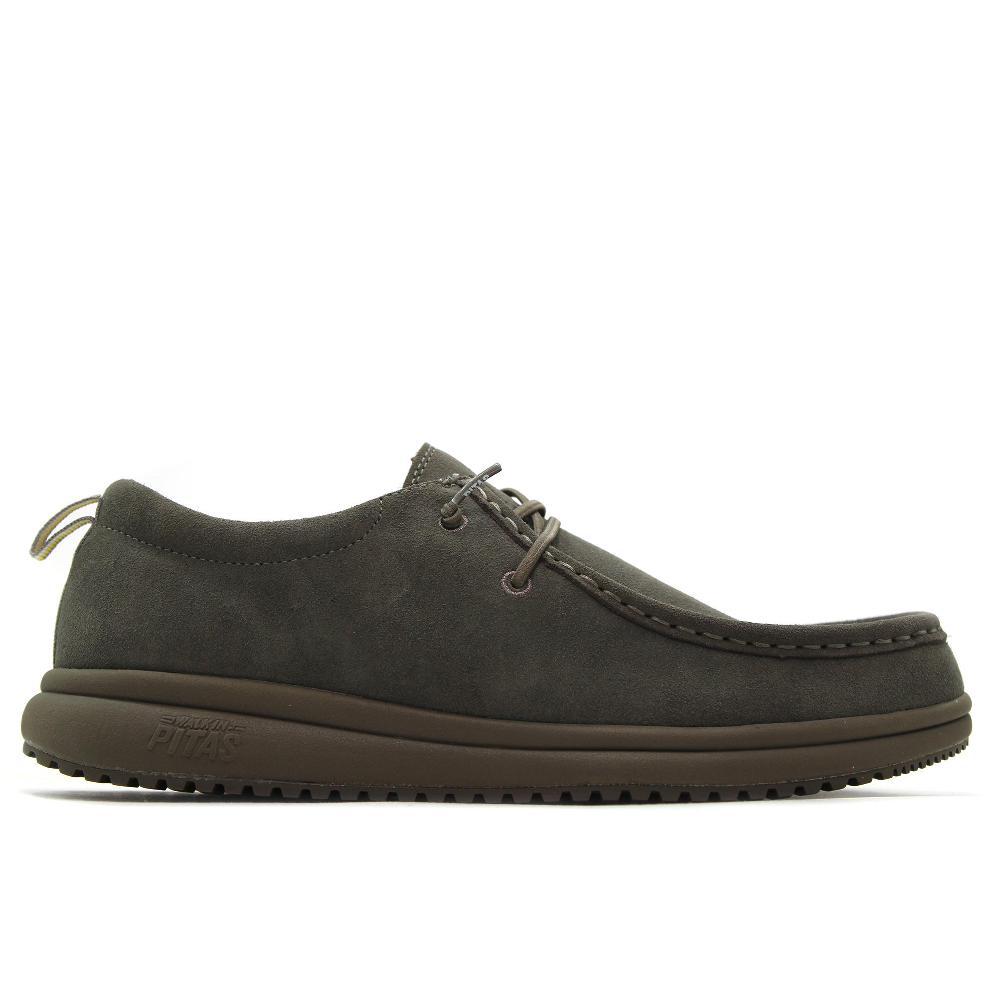 WALK IN PITAS TEXAS37 Zapato náutico,de piel,ante,serraje,nobuk,cordón elástico,suela de goma,casual,juvenil,hidrofugado para caballero