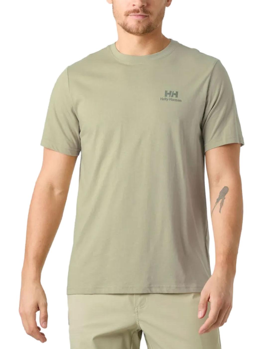 Camiseta Helly Hansen Nord verde manga corta para hombre