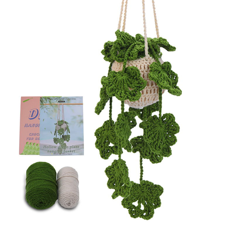 Macrame Plant Hanger Kit for Beginners, DIY Hanging Basket Planter with English Instructions, Cotton Rope for Home Decor