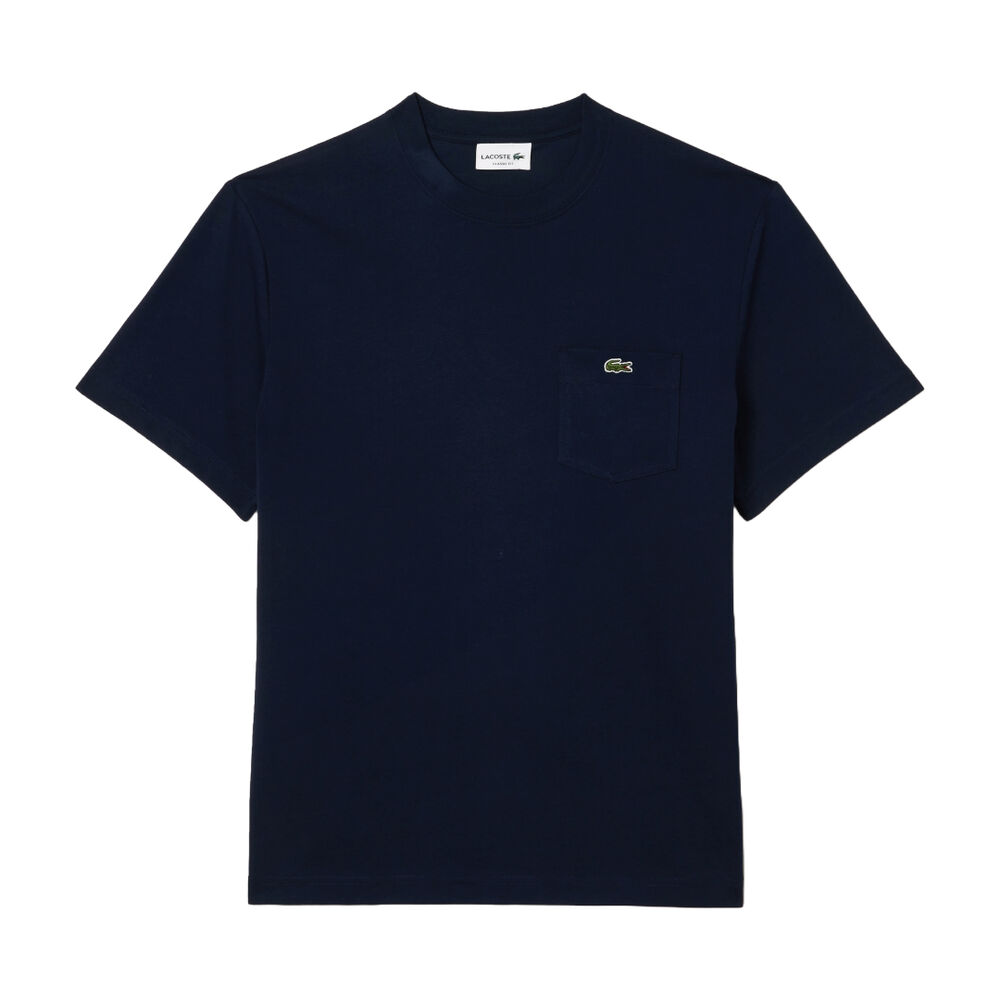 Camiseta Azul Marino Lacoste con Bolsillo en el Pecho Elegante y Deportiva