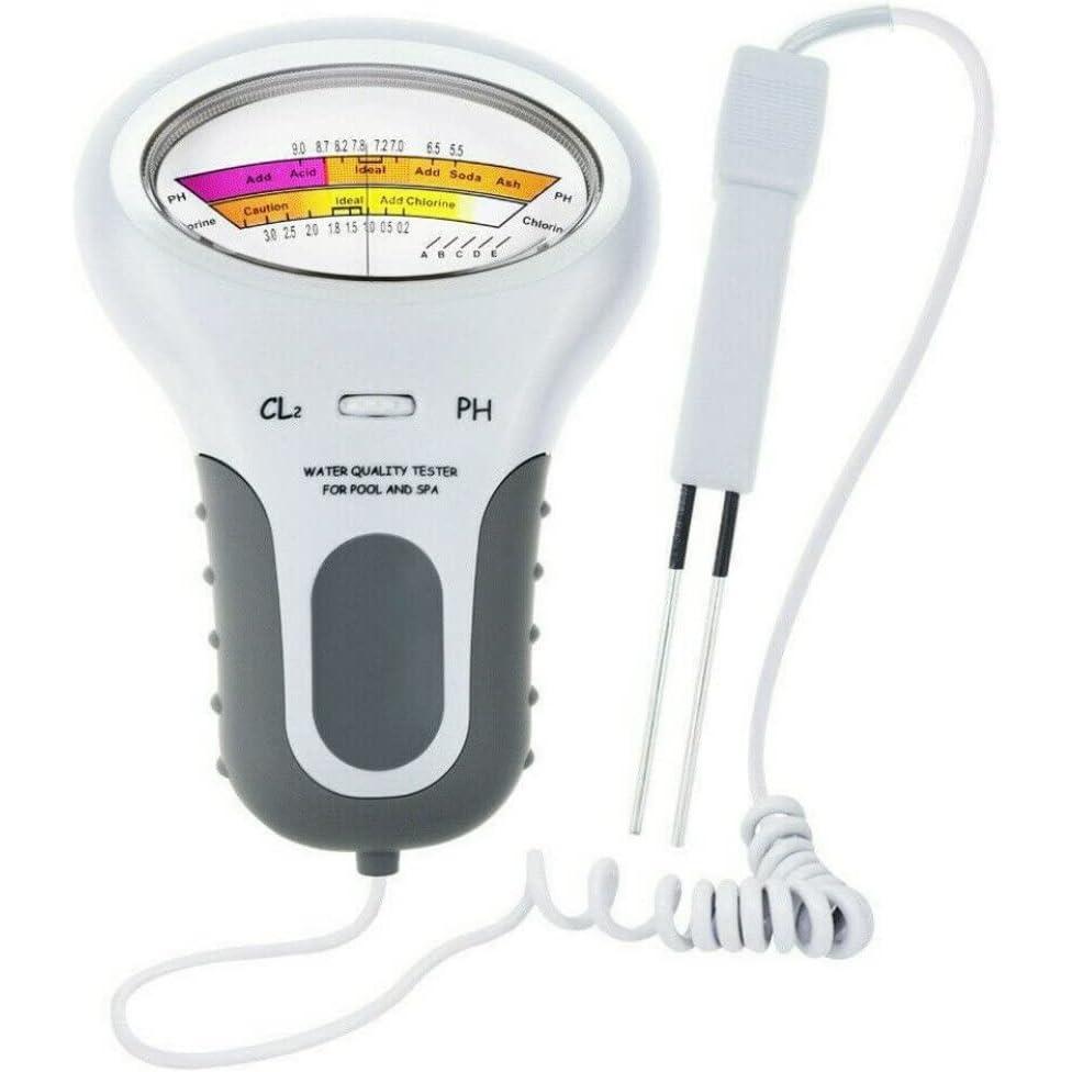 Probador de cloro digital Análisis de la calidad del agua de la piscina (sin batería) Medidor ambiental-Medidor de pH digital