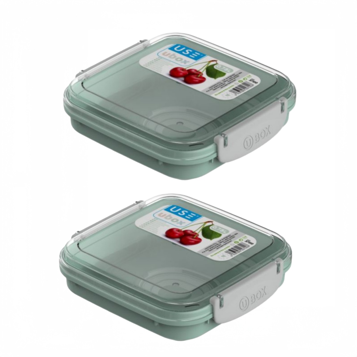 ZYLX SHOPPING – Set 2 Cajas Herméticas UBOX | 8 Tamaños | 5 Colores | Cierre Clip y Tapa Hermética