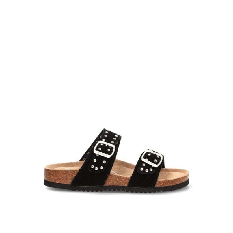 Sandalia Etika - Mujer - Suela Plana - Modelo 10093 - Color Negro