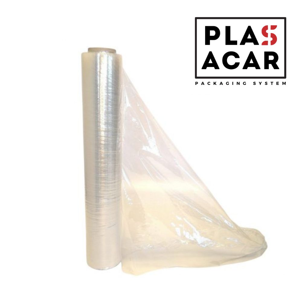 Plasacar S.L.-Film Estirable para Paletizar Transparente 50 cm x 125 metros 23 micras Ultra Resistente (1 Unid.)