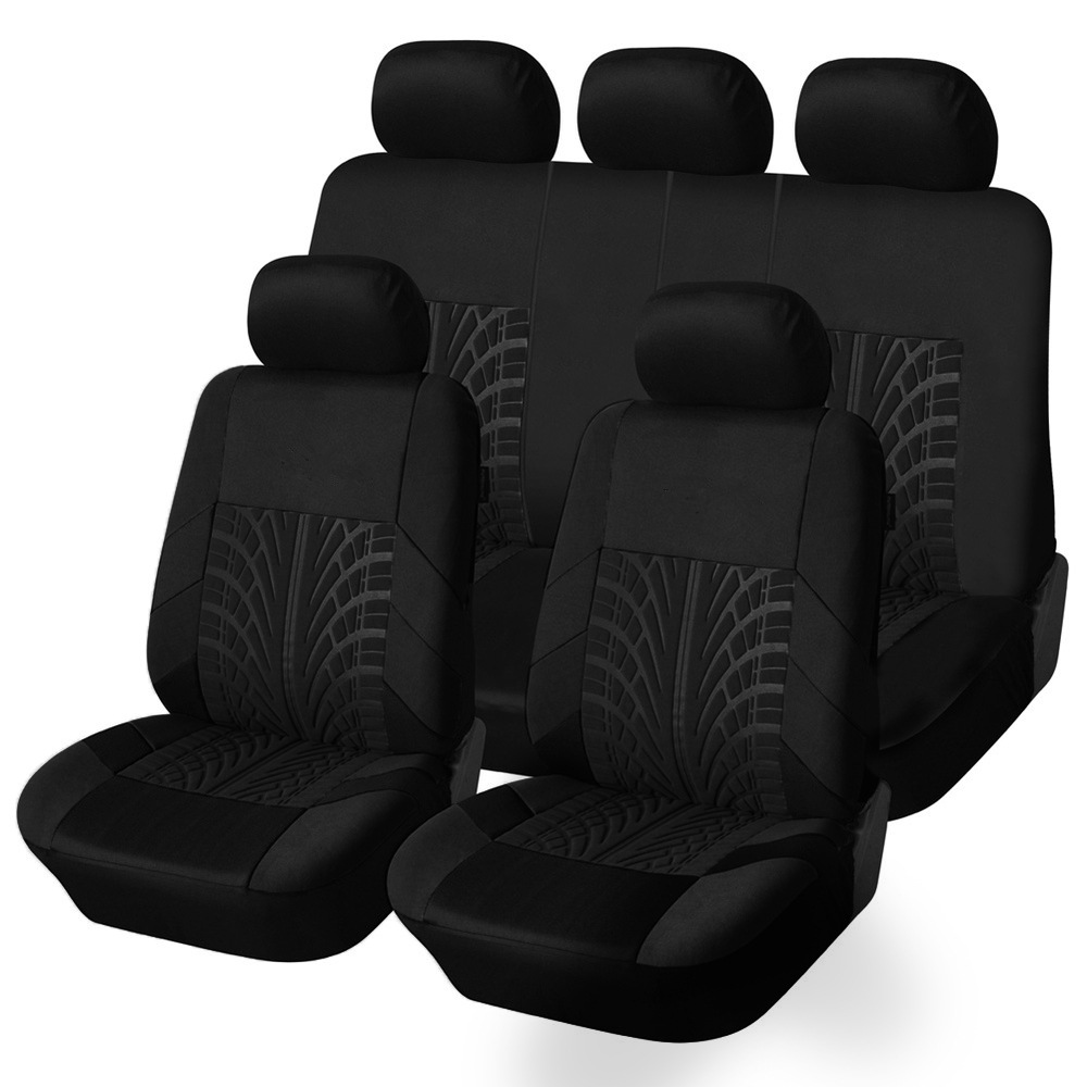 Om Home Funda de asiento de coche de cuero sintético con arco de cuero artificial