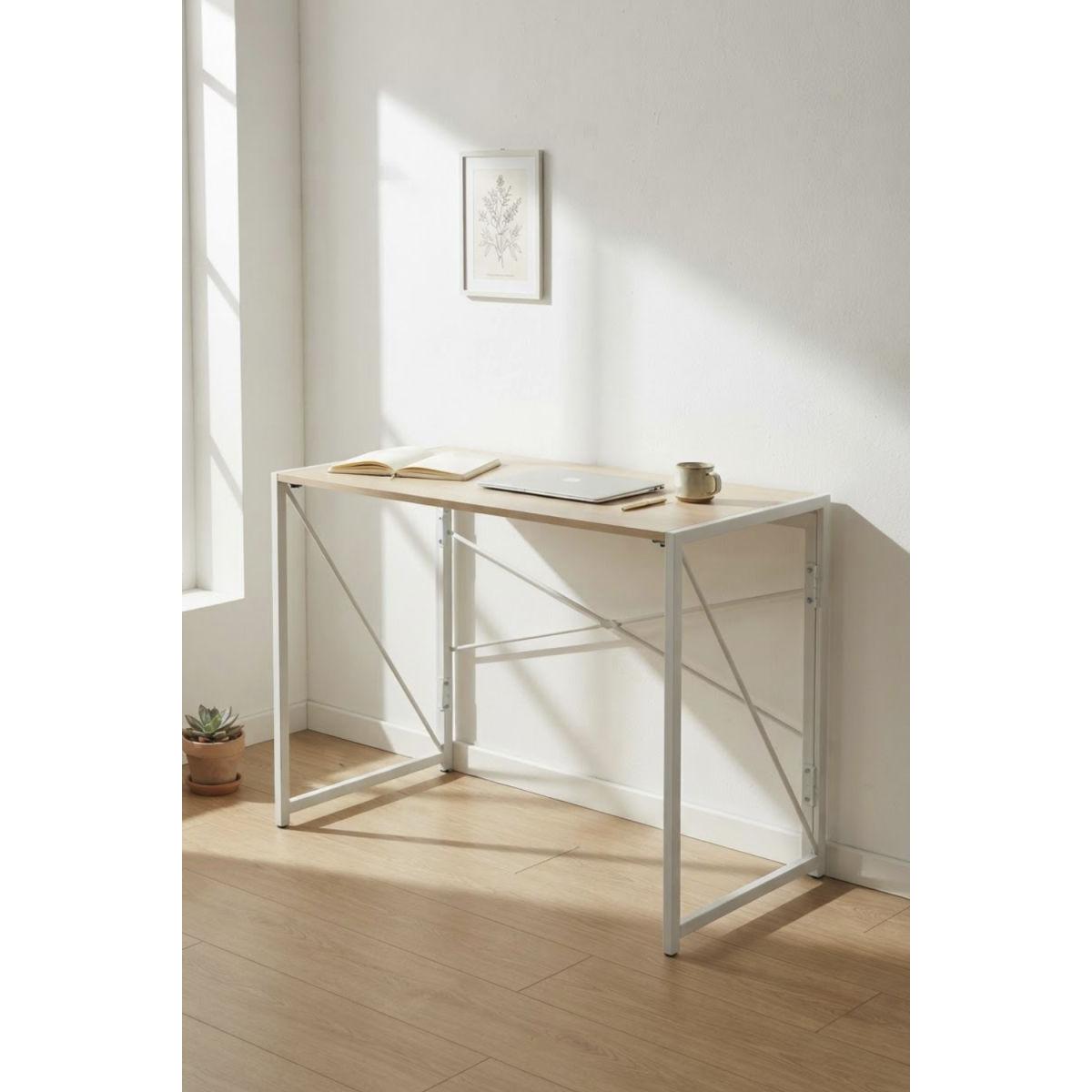 Regalos Miguel - Escritorios - Escritorio Plegable Beid 100 cm - Madera clara