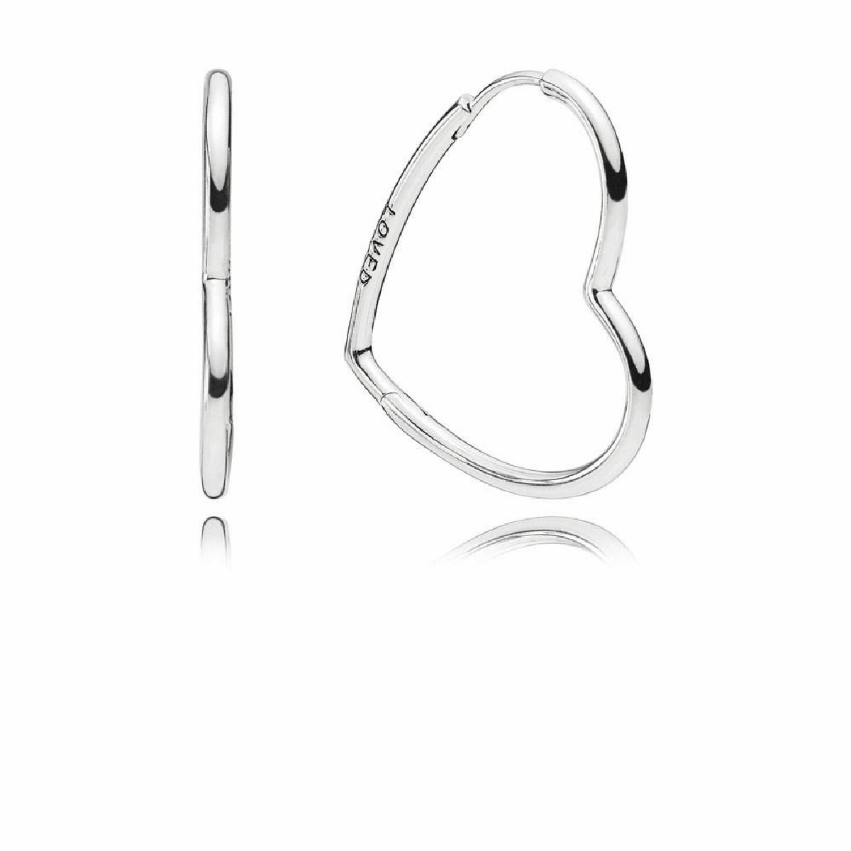 Pendientes Pandora Aro Corazones de Amor Asimétricos