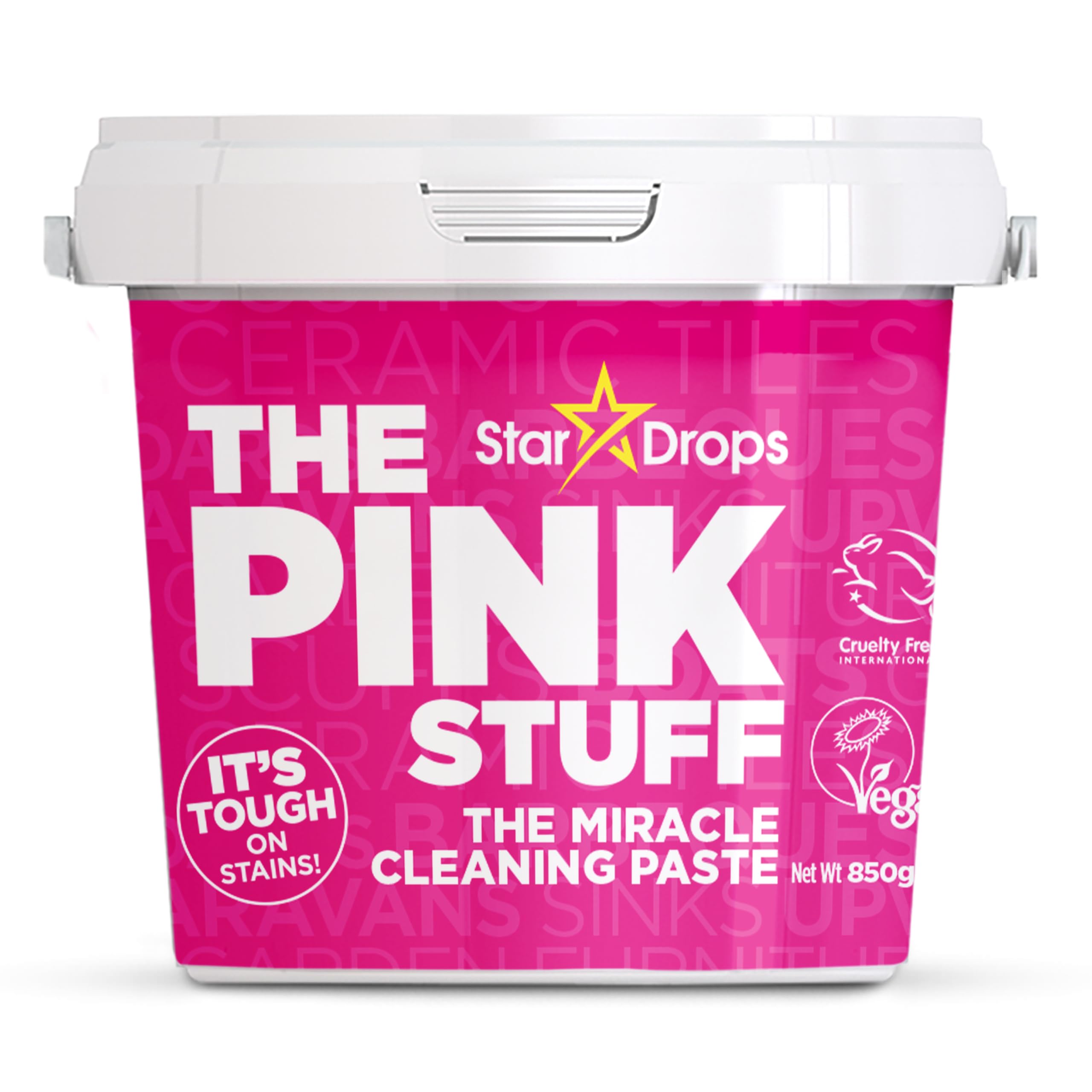 The Pink Stuff - Pasta Milagrosa de Limpieza multiusos 850 g para cocina, baño y superficies del hogar, elimina grasa y manchas difíciles con textura en pasta fácil de aplicar