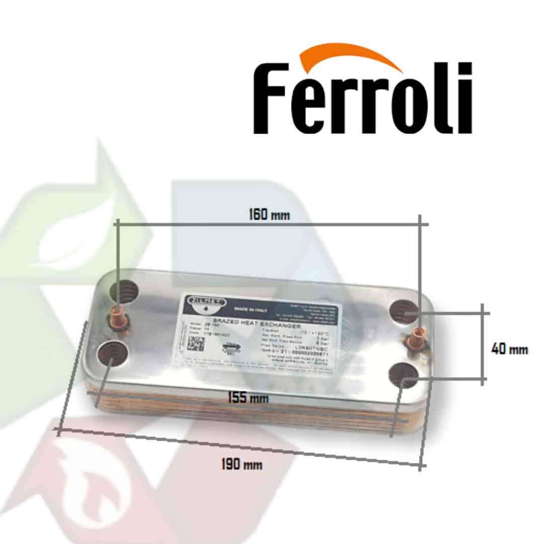 Intercambiador de placas Ferroli Bluehelix Tech RRT 34 C 3980001440 16 Placas