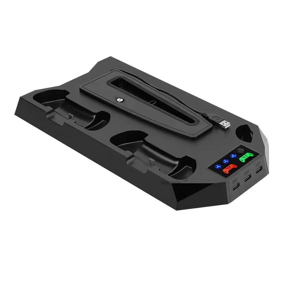 TK Estación De Carga Y Enfriamiento Para PS5 Pro/PS5 Slim/PS5 Con Gancho Para Auriculares Y Soporte Vertical Con Ventilador De 3 Niveles Compatible Con Sony