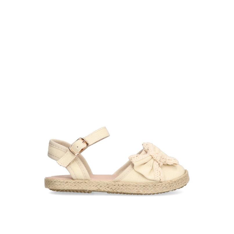 Esparteña Valenciana Alpargata Comunión Etika - Niña - Suela Plana - Modelo 60003 - Color Beige