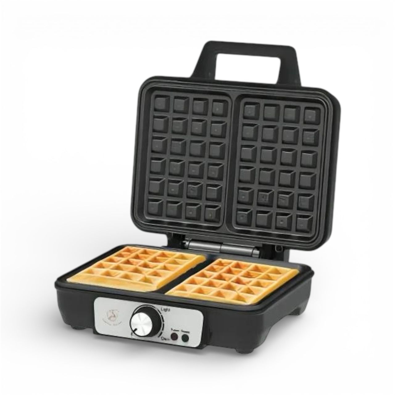Máquina para hacer waffles con regulador de temperatura - 2 rebanadas - ROYAL SWISS - 1000W - BLA-1109