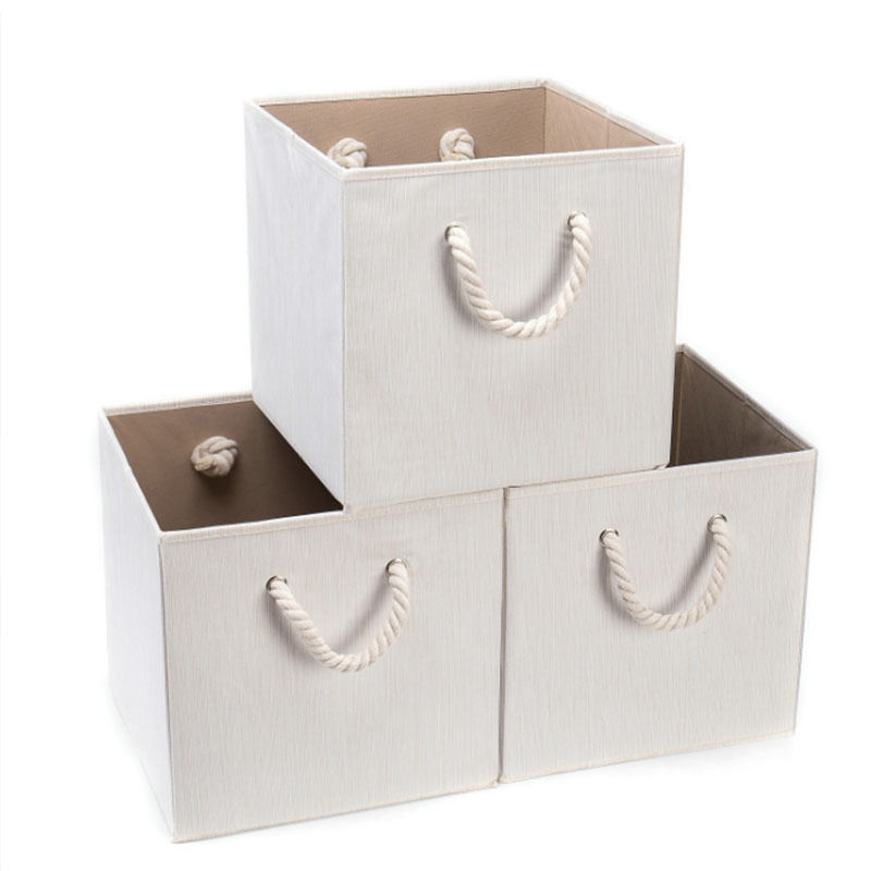 TK Caja Almacenamiento Organizadora Ropa Spot Mango Bambú Juego 3 Beige