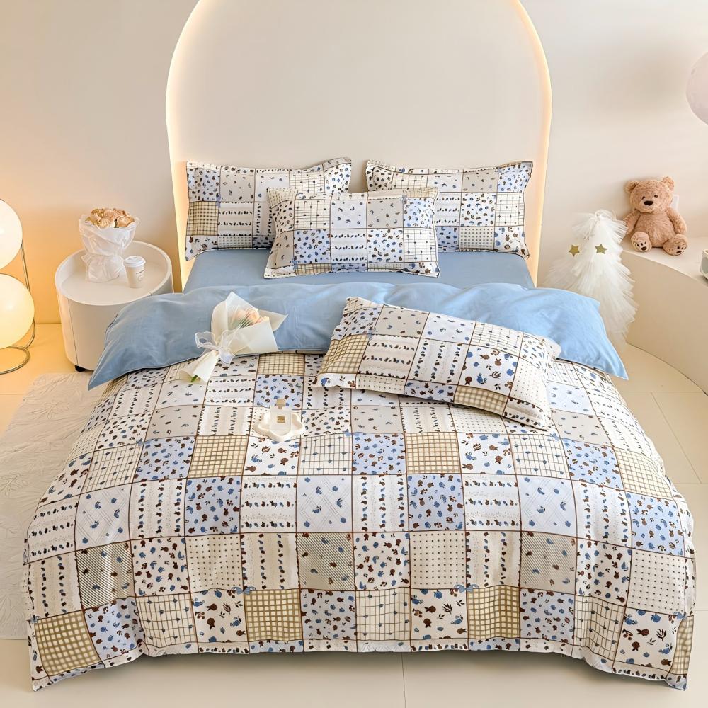Juego de Funda Nórdica 4 Piezas de Algodón Alta Calidad Juego de Ropa de Cama- Dibujo Elegante - Varios Tamaños Disponibles