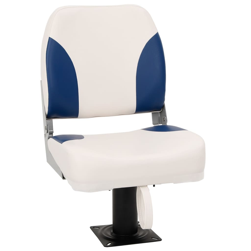 vidaXL Asientos plegables de barco 2 uds azul y blanco 41x36x48 cm
