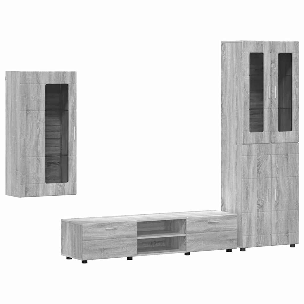 vidaXL Conjunto de mueble de TV con cajón FLORIN Madera de ingeniería